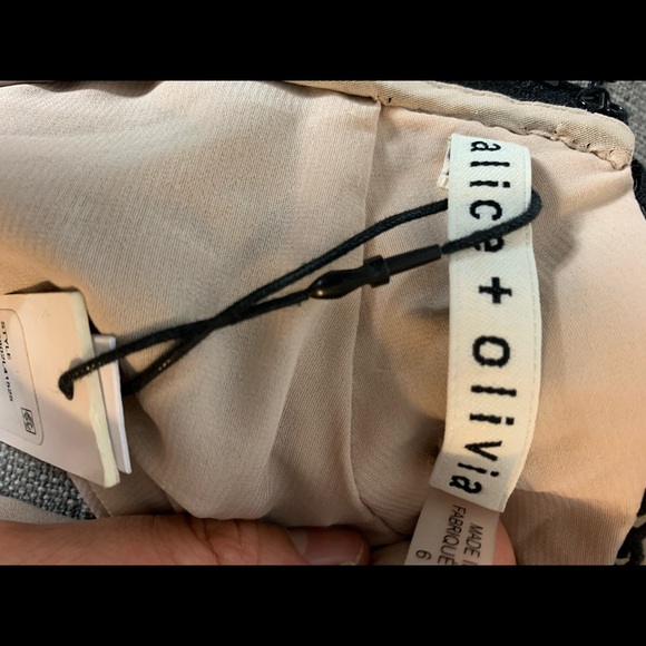 BRAND NEW Alice + Olivia Black Lace flared dress - Picture 6 of 11